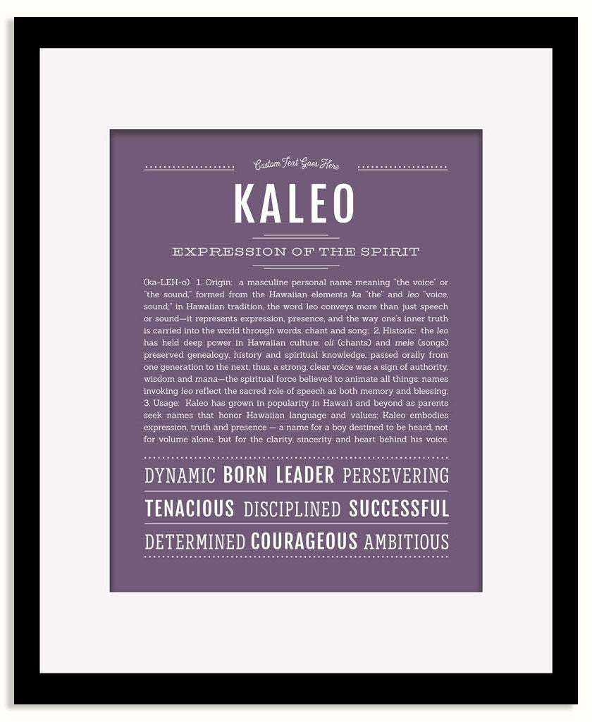 Frame Options | Deep Purple | Black Frame, Matted