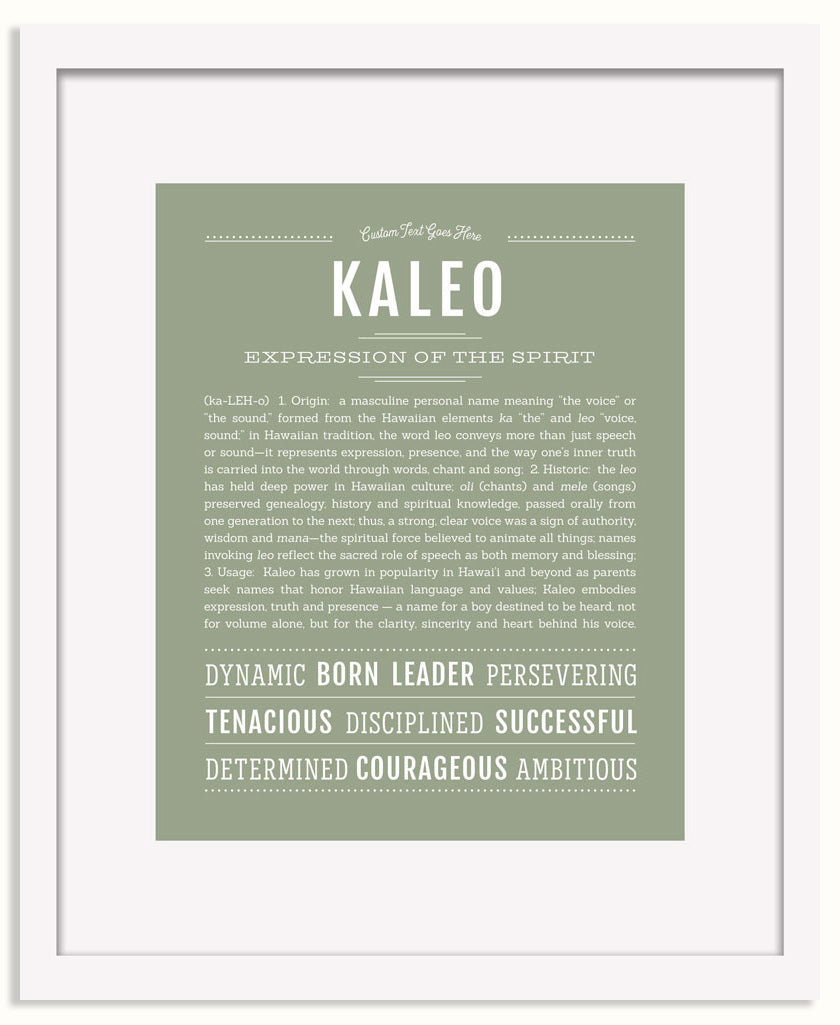 Frame Options | Sage | White Frame, Matted