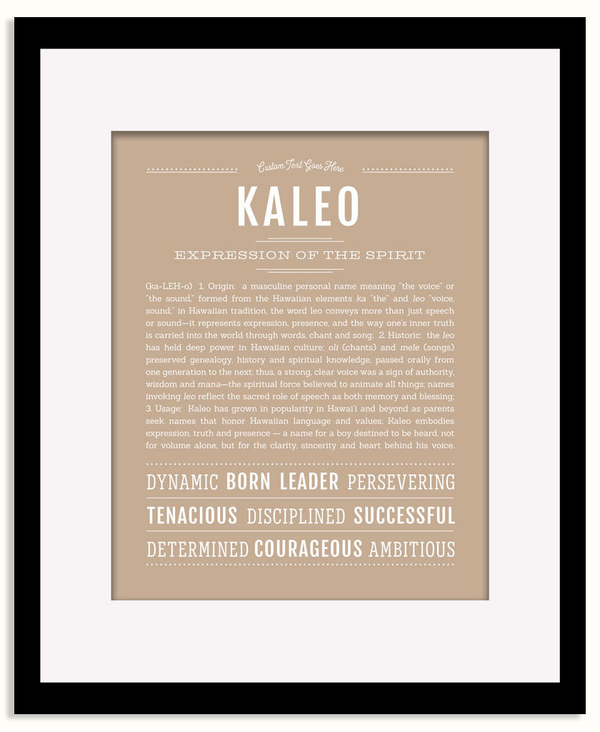 Frame Options | Tan | Black Frame, Matted