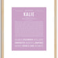 Kalie | Name Art Print