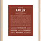 Kallen | Name Art Print