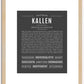 Kallen | Name Art Print