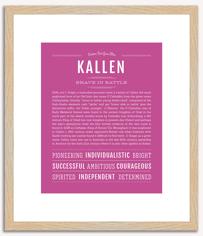 Kallen | Name Art Print