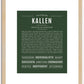 Kallen | Name Art Print