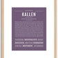 Kallen | Name Art Print