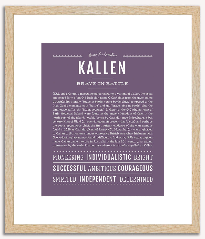 Kallen | Name Art Print