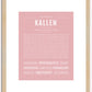 Kallen | Name Art Print