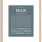 Kallen | Name Art Print