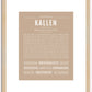 Kallen | Name Art Print