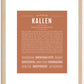 Kallen | Name Art Print