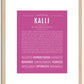 Kalli | Name Art Print