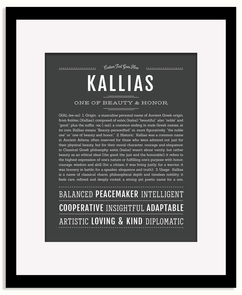 Frame Options | Charcoal Gray | Black Frame, Matted