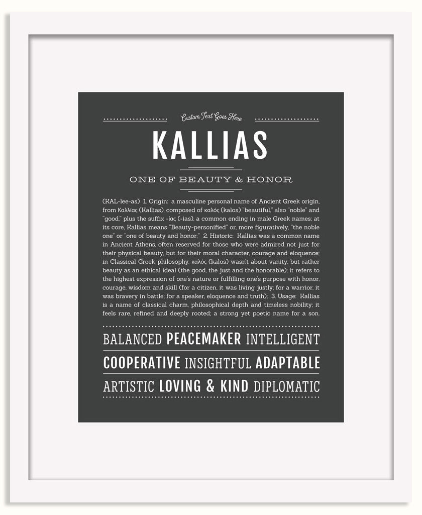 Frame Options | Charcoal Gray | White Frame, Matted