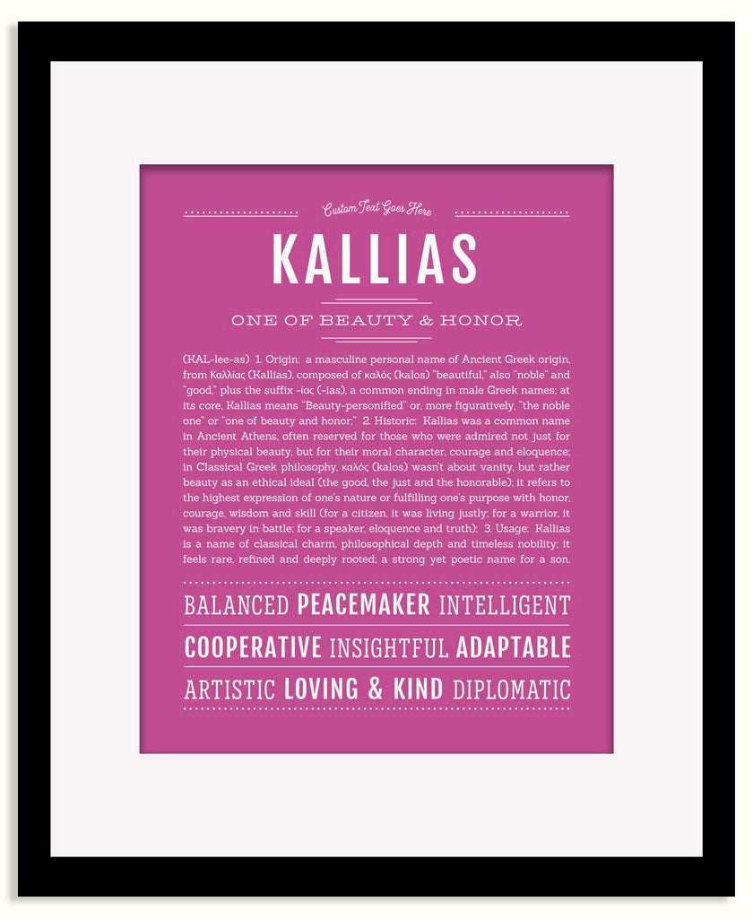 Frame Options | Dark Pink | Black Frame, Matted