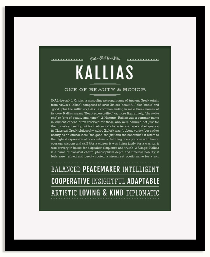 Frame Options | Deep Forest | Black Frame, Matted