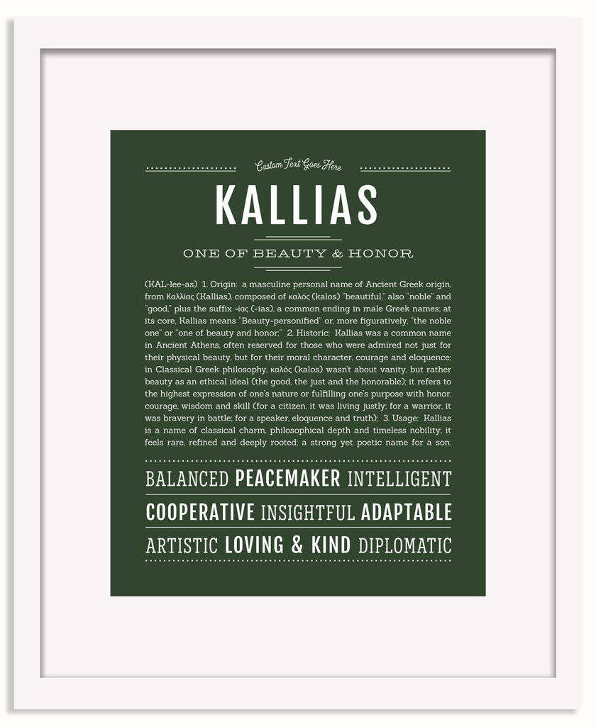Frame Options | Deep Forest | White Frame, Matted
