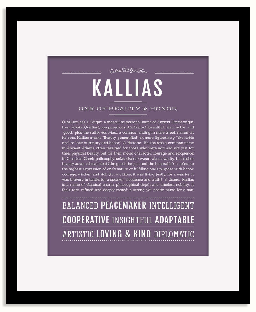 Frame Options | Deep Purple | Black Frame, Matted