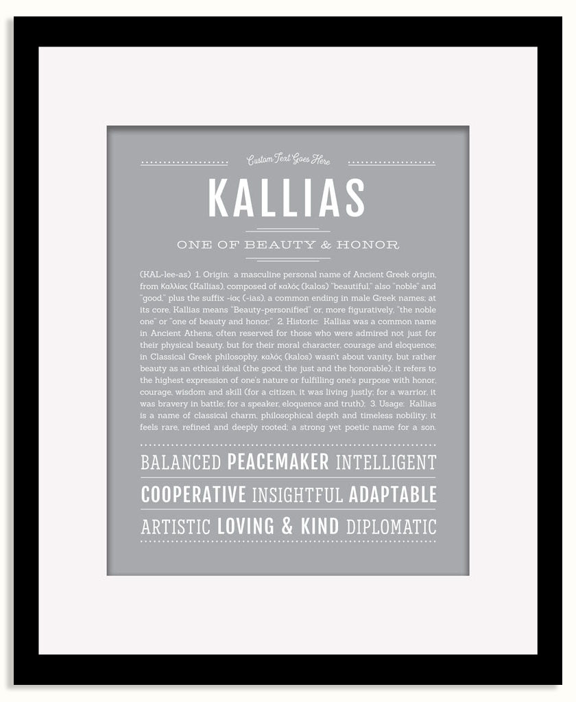 Frame Options | Light Gray | Black Frame, Matted