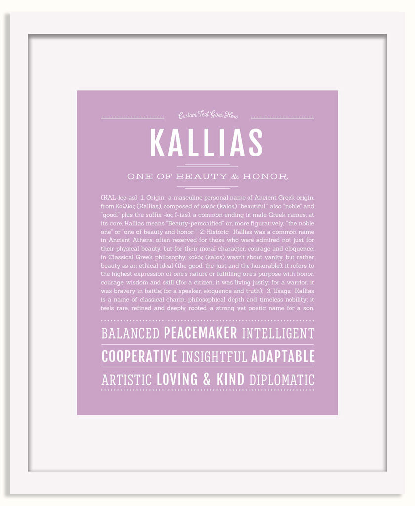 Frame Options | Lilac | White Frame, Matted