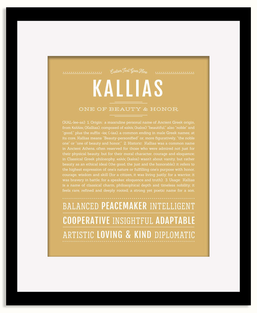 Frame Options | Matte Gold | Black Frame, Matted