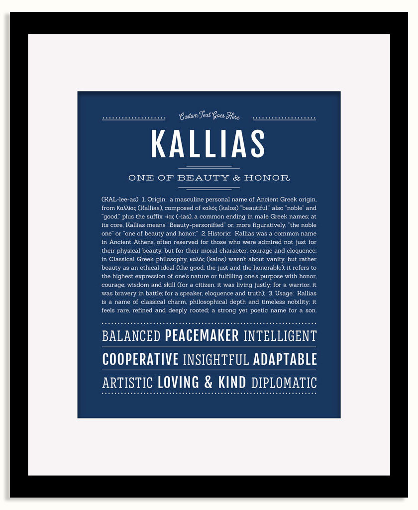 Frame Options | Midnight Blue | Black Frame, Matted