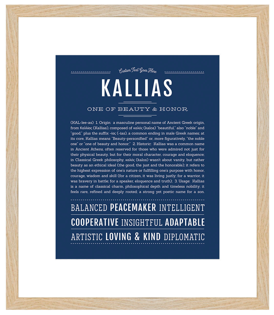 Frame Options | Midnight Blue | Maple Frame, Matted