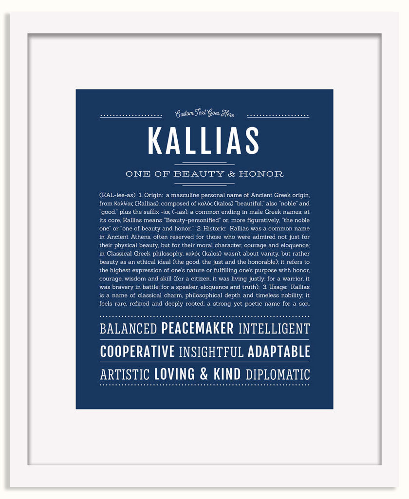 Frame Options | Midnight Blue | White Frame, Matted