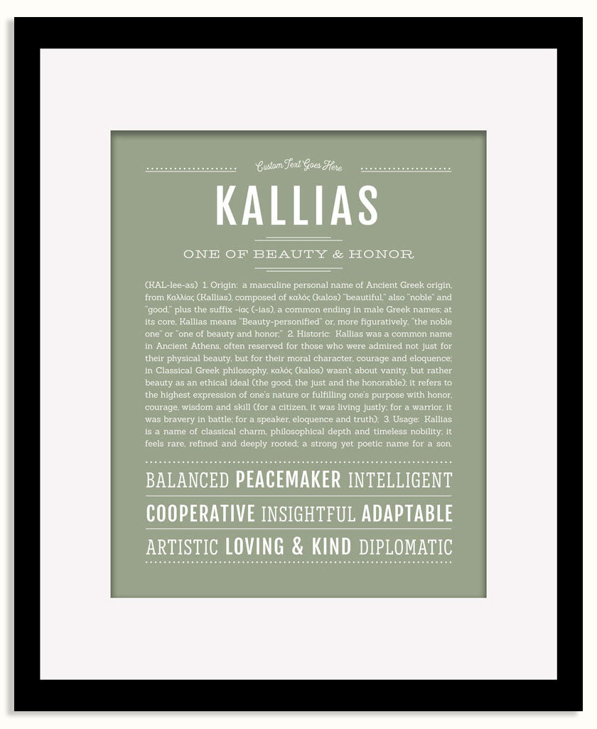 Frame Options | Sage | Black Frame, Matted