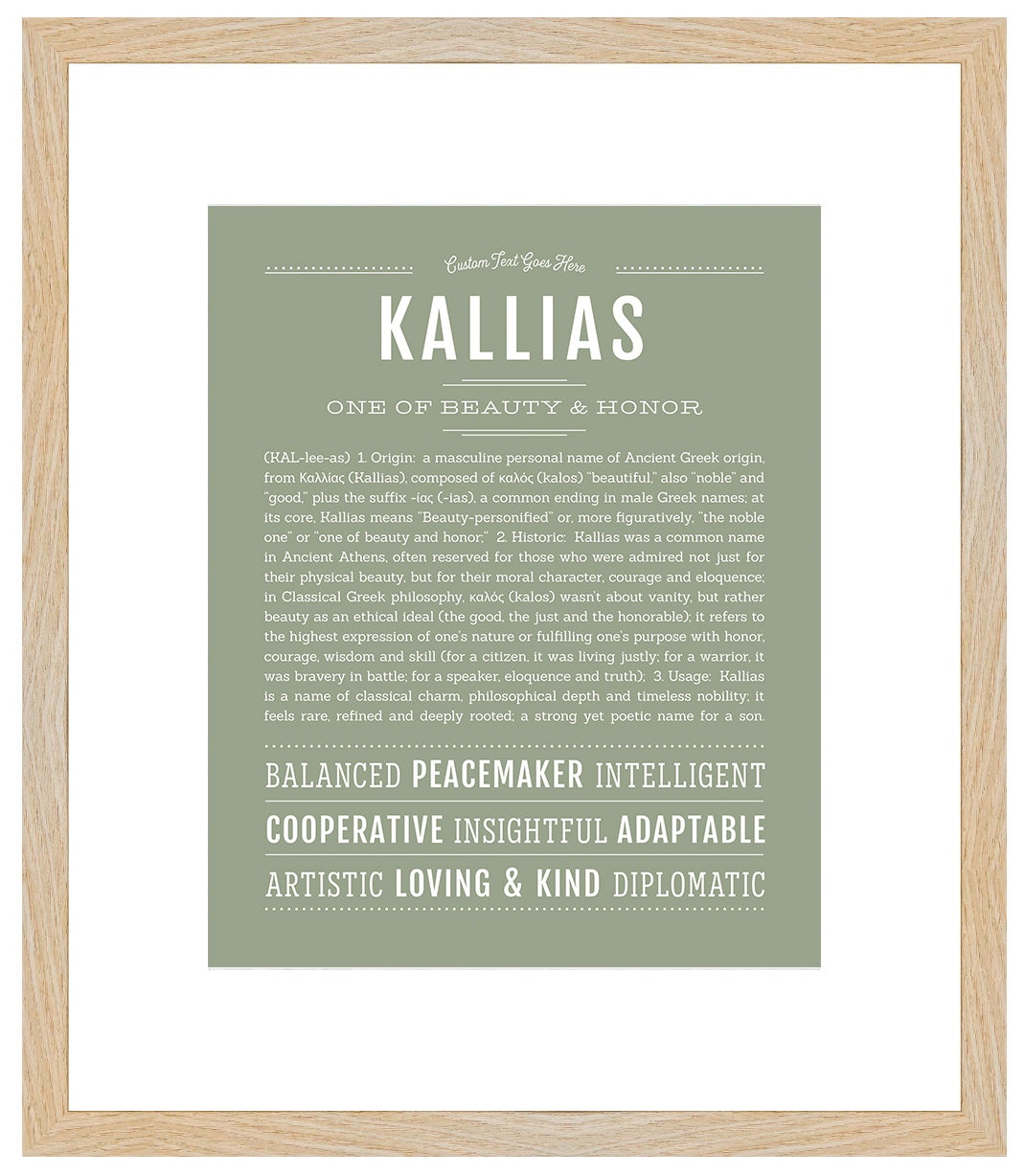 Frame Options | Sage | Maple Frame, Matted