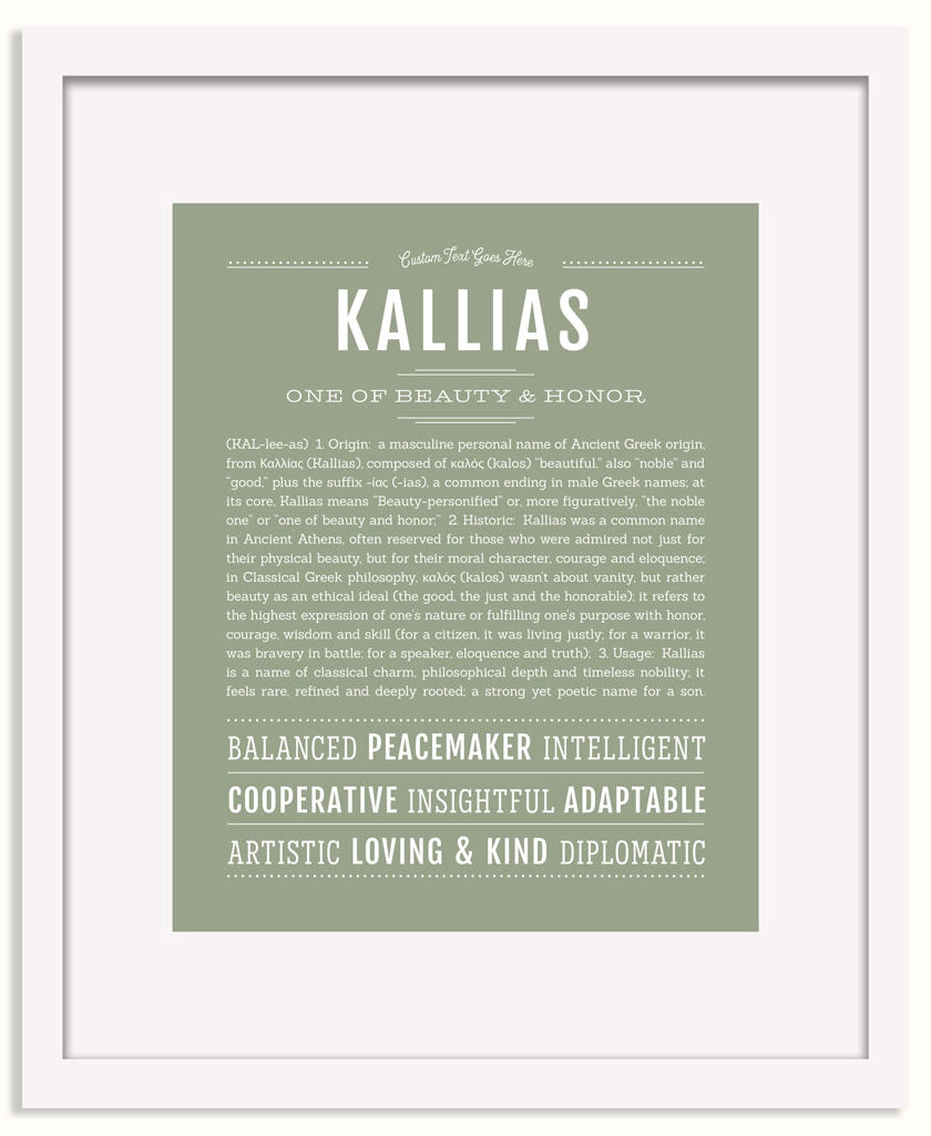 Frame Options | Sage | White Frame, Matted
