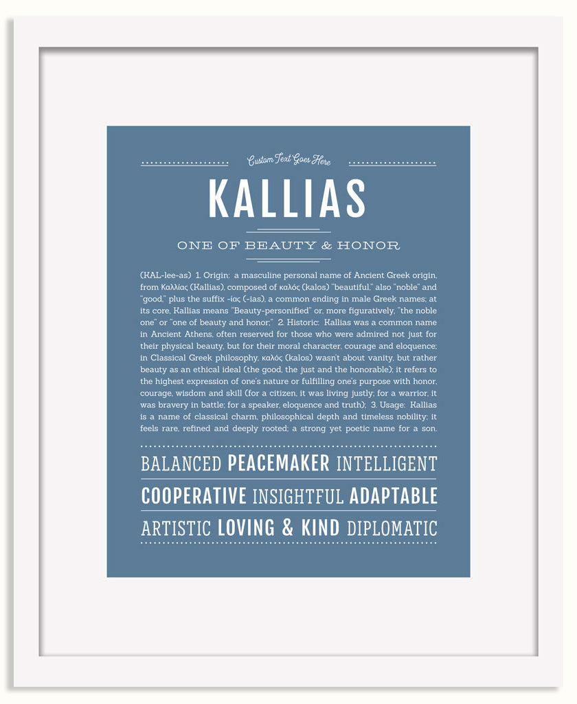 Frame Options | Steele Blue | White Frame, Matted