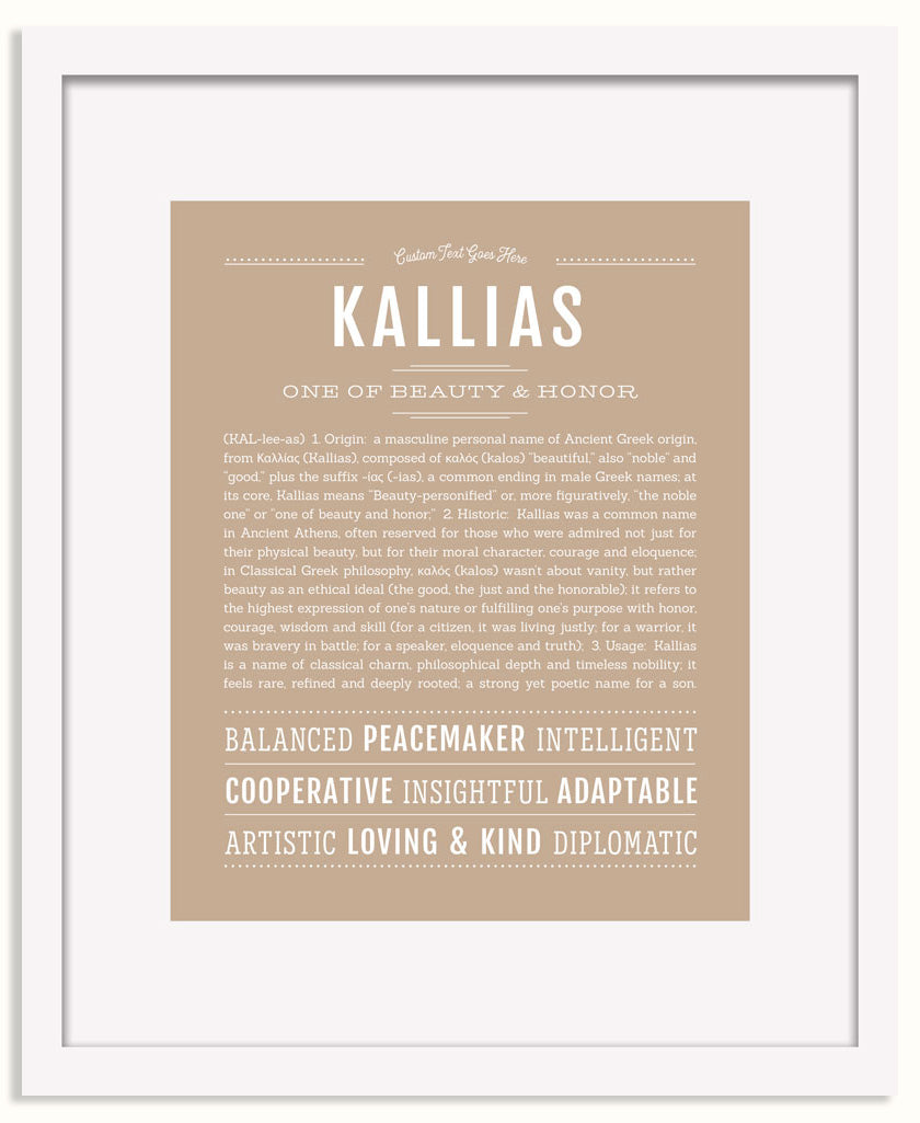 Frame Options | Tan | White Frame, Matted