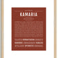 Kamaria | Name Art Print