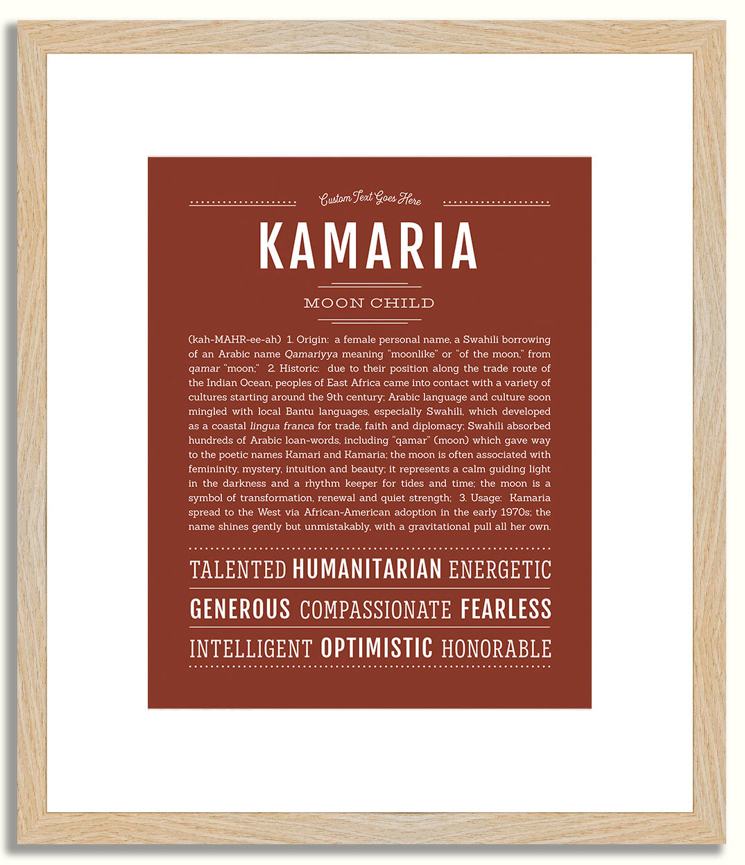 Kamaria | Name Art Print