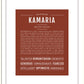 Kamaria | Name Art Print