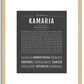 Kamaria | Name Art Print