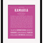 Kamaria | Name Art Print