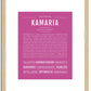 Kamaria | Name Art Print