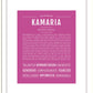 Kamaria | Name Art Print