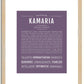 Kamaria | Name Art Print