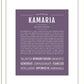 Kamaria | Name Art Print