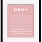 Kamaria | Name Art Print