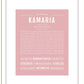 Kamaria | Name Art Print