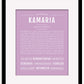Kamaria | Name Art Print