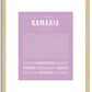 Kamaria | Name Art Print