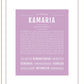 Kamaria | Name Art Print