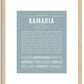 Kamaria | Name Art Print