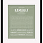 Kamaria | Name Art Print