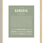 Kamaria | Name Art Print