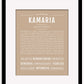 Kamaria | Name Art Print